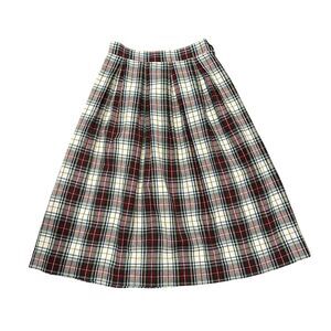 Vtg 23x26” Derby School Girl Plaid Skirt Pleated Academia Preppy Uniform Midi XS